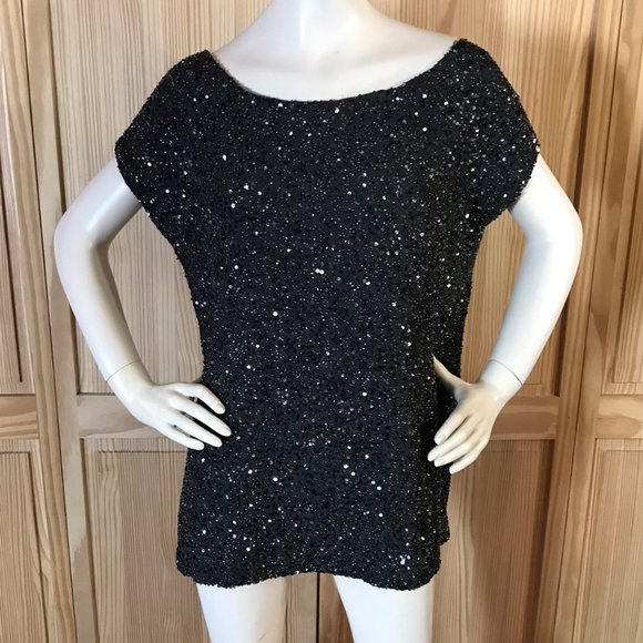 Haute Hippie Junk sequin Off the shoulders NWT L - Picture 1 of 3